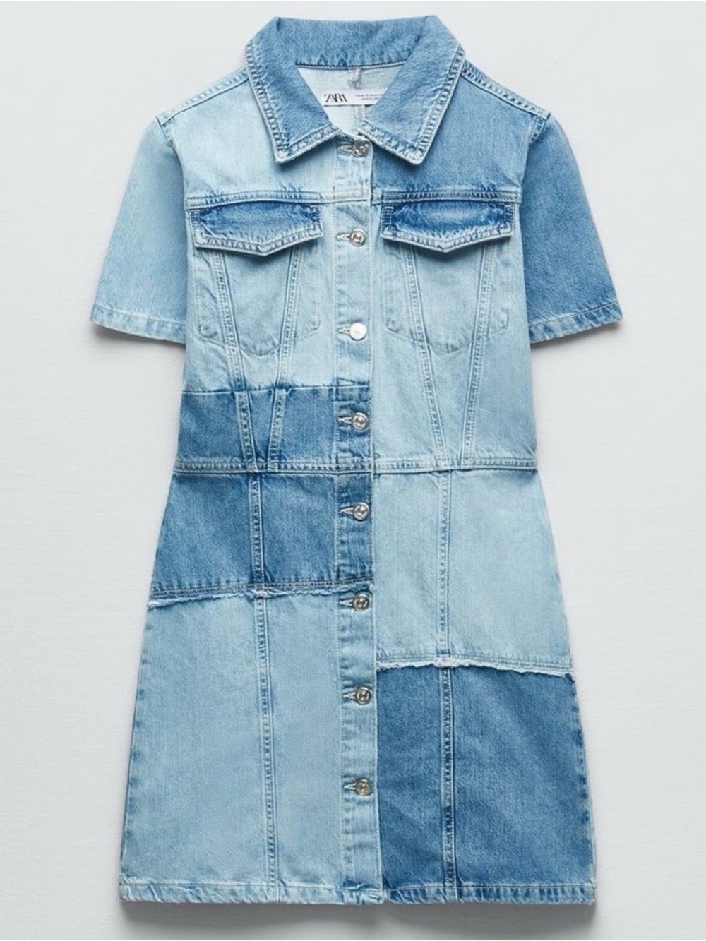 Zara PATCHWORK DENIM DRESS - Picture 5 of 5